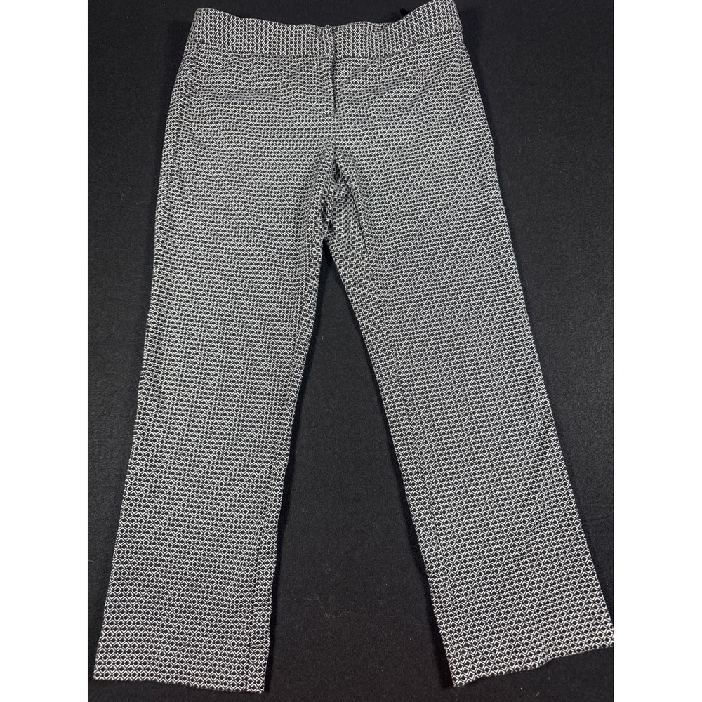 Amanda + Chelsea Black White Geometric Diamond Print Straight Leg Dress Pants 2